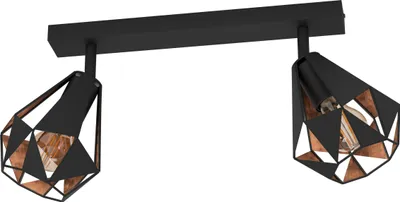 Produktbild von EGLO Deckenlampe Carlton 7, Deckenleuchte, Spotbalken Vintage, Industrial, Retro, Wohnzimmerlampe aus Stahl in Schwarz und Kupfer, Lampe, E27 Fassung