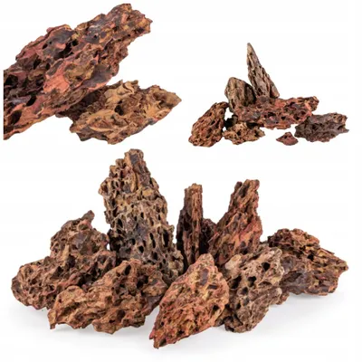 Immagine prodotto di Rocce per acquario Dragon, decorazioni acquario naturali 5 kg, pietre marroni per aquascaping, grotte e rifugi pesci