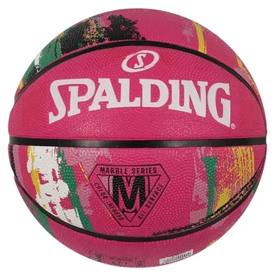 Image de Spalding - Ballon de basket, marbré PP9451 (7) (rose)