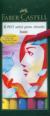 Obrázek produktu pro Kreativní Kreslící Fixy Faber-Castell Pro Umělce 6 Barev