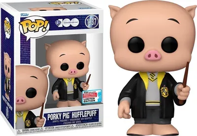 Produktbild von Funko Pop! Looney Tunes x Harry Potter – Porky Pig Hufflepuff #1337 (Exklusiv für die Herbstmesse 2023)
