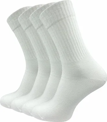 Produktbild von Gawilo  Tennissocken in bester Qualität & perfekter Passform | Retro Style mit Streifen oder uni | Herren (4 Paar), Weiss / 43 - 46