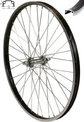 Produktbild von REDONDO 24 Zoll Vorderrad Laufrad Fahrrad 24" Kasten Felge Aluminium Schwarz