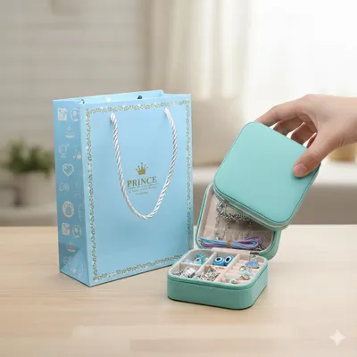 Obrázok produktu pre Sady na výrobu šperkov 69 kusov 3 náramky 3 náhrdelníky Darčeky Sada na výrobu šperkov modrá