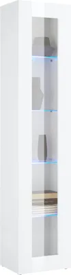 Produktbild von Vitrine >Benevent< in Weiß Hochglanz - 40x180x30cm (BxHxT)