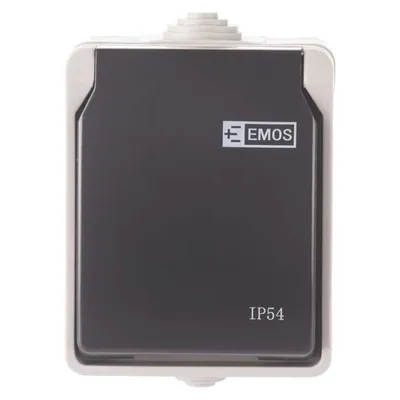 Immagine prodotto di EMOS Presa a muro, grigio-nero, IP54, A1397