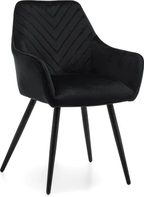 Produktbild von NEW HOME Stuhl VASTO gespolsterter Esszimmerstuhl Wohnzimmerstuhl mit Steppung - schwarz - moderne Samt Velours Möbel