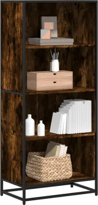 Zdjęcie produktu dla Maison Exclusive - Regał, przydymiony dąb, 60x35x139 cm, materiał drewnopochodny