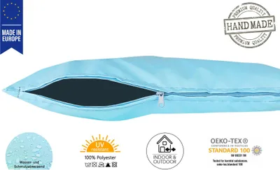 Produktbild von JACK 2er Set 45x45cm Outdoor Kissenhülle Bezug Kissen Hülle Lounge Garten Einfarbig, Farbe:Hellblau