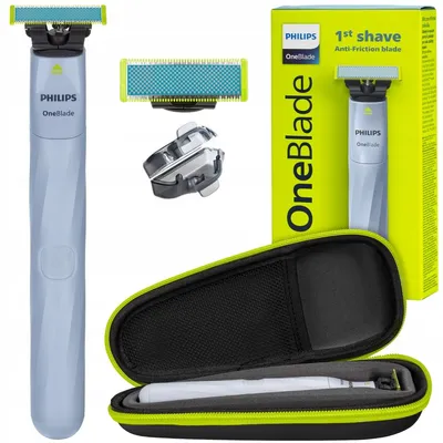 Obrázek produktu pro Philips OneBlade First Shave – holicí strojek pro teenagery, šetrný k pokožce, bez podráždění, včetně pouzdra