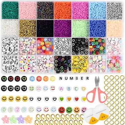 Produktbild von Craft MEGA XXXL Perlen Set – Bunte Buchstabenperlen für Armbänder & Schmuck – Großes DIY Bastelset – Perfekt als kreatives Geschenk