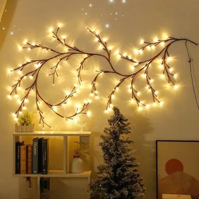 Immagine prodotto di Ghirlanda luminosa a LED in bambù lunga 3 metri con 144 LED, per decorazioni d'interni e da parete.