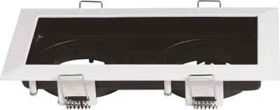 Image de HOFTRONIC - Spot LED encastrable double 100x185 mm GU10 inclinable IP20 Blanc