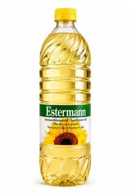 Produktbild von Sonnenblumenöl Estermann 1L PET Flasche, ein raffiniertes Pflanzenöl für kalte und warme Küche
