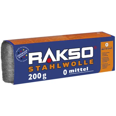 Produktbild von RAKSO Stahlwolle Banderole Sorte 0 Mittel 1 x 200g