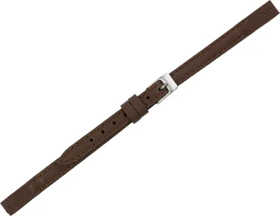Produktbild von Minott Uhrenarmband XL Kalbsleder braun Ton in Ton Naht Splint Anstoß, Stegbreite:6 mm, Schließe:Silbern