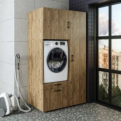 Immagine prodotto di Roomart SERIE 2 Mobile da appoggio per lavatrice, larghezza 112 cm, rovere