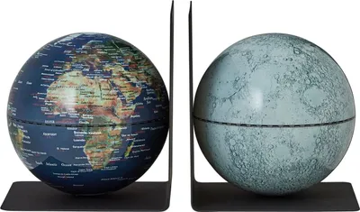 Produktbild von EMFORM Bookglobe Buchstützen-Set Globus Weltkugel abnehmbar in versch. Varianten Farbe: Earth Moon