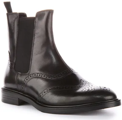 Produktbild von Vagabond Am a Frauen niedrigen Absatz Leder Brogue Chelsea Stiefel Schwarz – undefined / Schwarz