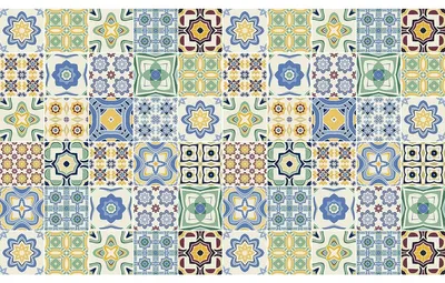 Produktbild von Selbstklebende Fliesenaufkleber für Küche und Bad – 60 Zementfliesenaufkleber, Azulejos Sylvio – 60 Aufkleber, 10 x 10 cm