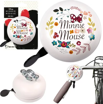 Produktbild von DISNEY Minnie Mouse Weiße Metall-Fahrradklingel für den Lenker – Retro XL
