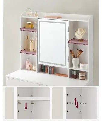 Obrázek produktu pro Kosmetický stolek - Toaletní stolek - Stolek na líčení - Moderní bílý design