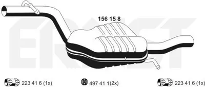 Produktbild von ERNST 156158 Mittelschalldämpfer Schalldämpfer für VW Passat Variant (3C5) Passat Variant (365) Passat Limousine (3C2) Passat CC (357) CC (358)