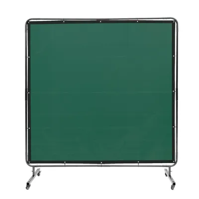 Image de Rideau de soudure VEVOR 1,8 x 1,8 m Rideau de soudure en vinyle ignifugé avec 4 roues pivotantes et une protection UV à 6 niveaux Couverture de soudure Protection de soudure Vert