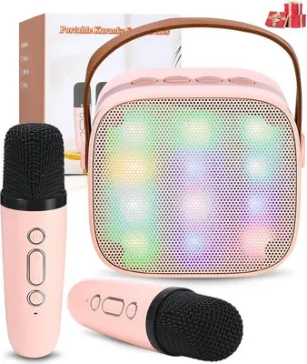 Productafbeelding van Draadloze Karaoke-machine met LED-verlichting en stemeffecten voor Kids en Volwassenen