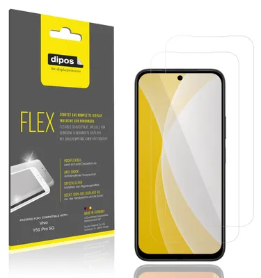 Image de 2x Film de protection d'écran pour Vivo Y51 Pro 5G, recouvre 100% de l'écran, dipos Flex