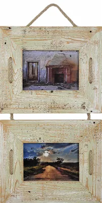 Immagine prodotto di Cornice portafoto Duo 13x18 cm menta/turchese doppia in legno riciclato