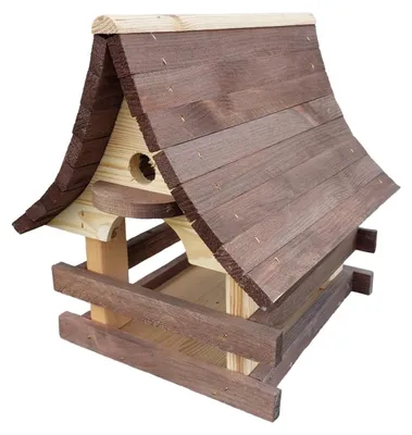 Image de Maisonnette pour oiseaux en bois de pin avec toit étanche