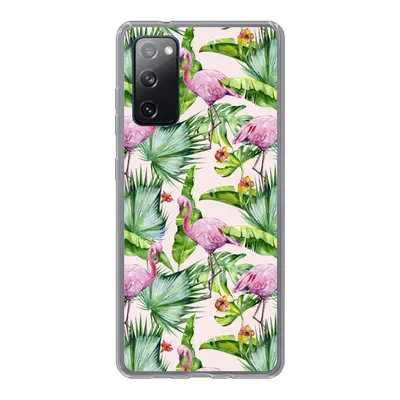Produktbild von MuchoWow® Handyhülle Schutzhülle Hülle für Samsung Galaxy S20 FE Flamingo - Pflanzen - Muster Silikon Softcase Handy Hülle - Abdeckung