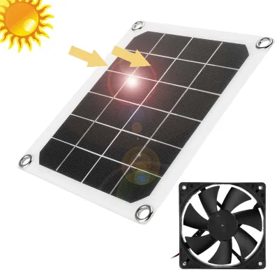 Obrázok produktu pre 6V 10W Vonkajší solárny panel Odvetrávací ventilátor USB nabíjanie pre skleník Kurník