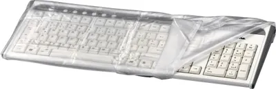 Produktbild von Hama 00113818, Tastatur-Staubabdeckung, Transparent, EVA (Äthylen-Vinylazetat), Polyethylen, 480 x 50 x 215 mm, 155 mm, 110 mm