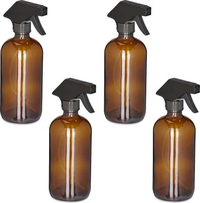 Zdjęcie produktu dla Szklana butelka z rozpylaczem 500 ml, zestaw 4 szt