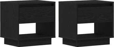 Imagen del producto de Mesita de Noche 2 uds. Roble Negro 45 x 34 x 44 cm