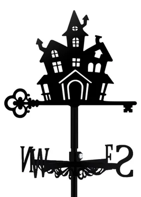 Metallene Wetterfahne Schloss, schwarz, 313x262 mm