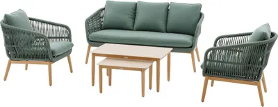 Produktbild von Gartenmöbel "orissa" olivgrün 5-sitzer aus polyester und stahl - Hespéride