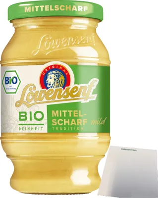 Produktbild von Löwensenf Mittelscharfer Senf  Reinheit (250ml Glas) + usy Block