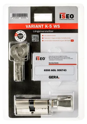 Produktbild von ISEO Schließzylinder Variant K-5 WS, längenverstellbar, patentiert, 5 Schlüssel