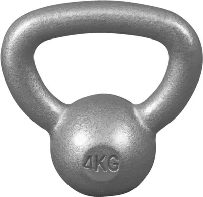 Produktbild von GORILLA SPORTS® Kettlebell - 4kg Gewichte, Gusseisen, Bodenschonend, Silber - Kugelhantel, Schwunghantel, Kugelgewicht, Rundgewicht, Krafttraining