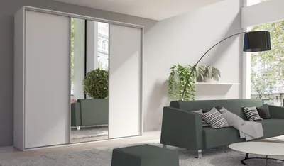 Obrázek produktu pro Třídveřová šatní skříň 254 cm se zrcadlem AMBOY 5 - bílá
