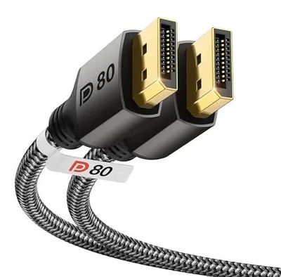 Produktbild von DisplayPort Kabel 2.1 2M | VESA  | 80 Gbit/s [16K@60Hz | 8K@240Hz | 4K@540Hz] HDR, HDCP, DSC 1.2a, FreeSync, G-Sync | DP 2.1 Kabel für Gaming-Monitore, RTX 5090, RX 9070