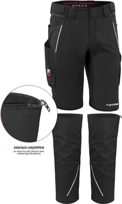 Produktbild von Qualitex kurze Arbeitshose - TOP-BUNDLE Shorts IRON + Beinverlängerung - Lyocell, Cordura & Stretch - in Farbe: schwarz - Herren: 70 - Damen: 64