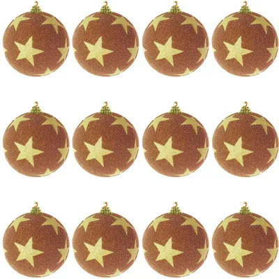 Produktbild von 12-tlg. Christbaumkugeln  Weihnachtsbaumkugeln beflockt Glitzer vers. Farben und Größen