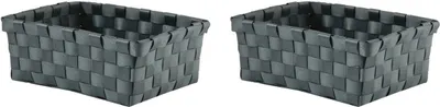 Immagine prodotto di MSV cestino portaoggetti 19x14x8 cm grigio set da 2
