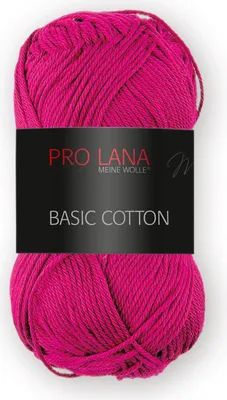 Produktbild von Pro Lana BASIC Baumwolle Baumwollgarn 50 g ideal für Kleidung, Spielzeug, Accessoires 125 m Farbe 034 - fuchsia