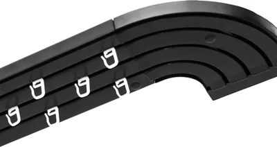 Produktbild von 3- läufig 300 cm Gardinenstange Innenschiene Decke schwarz Schiene Vorhangschiene Gardinenschiene  Rundbogen Innenlaufrollen mit Faltenhaken