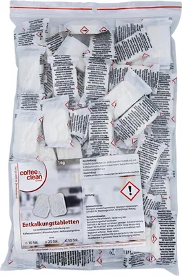 Produktbild von 50 Entkalkungstabletten Entkalker-Tabs 16g für Kaffeevollautomaten von Bosch Jura Melitta Miele Saeco Siemens WMF